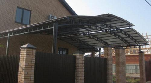 Как обшить навес профлистом. Виды