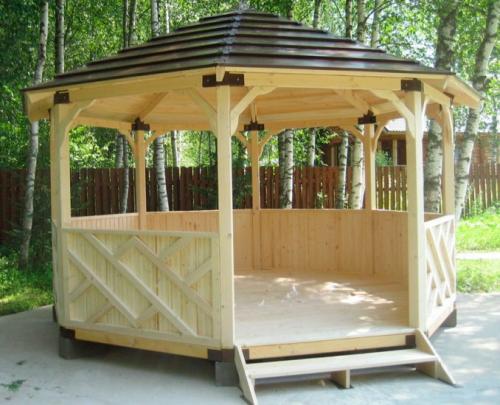 Беседка своими руками из дерева. Беседки с полом и без него