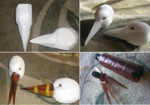 Аист для сада своими руками. Делаем аистов из пластиковых бутылок и канистры