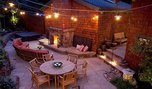 Как организовать освещение на террасе в деревенском стиле. Освещение террасы или открытой веранды: популярные варианты и приемы