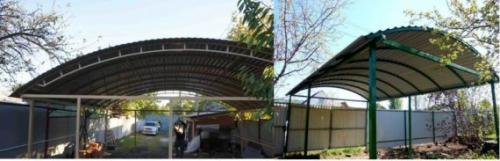 Навесы для частного дома из профнастила. Определяемся с видом и размером навеса