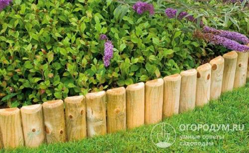 Декоративные клумбы из дерева. Разнообразие форм и применение