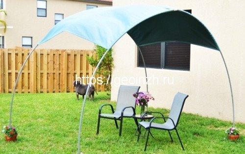 Навес в огороде. Навес во дворе частного дома из поликарбоната: плюсы и минусы 09