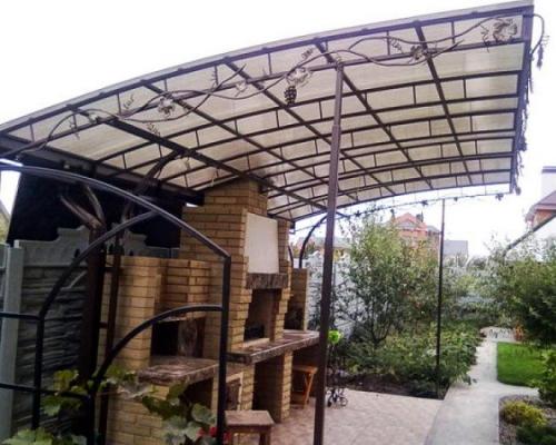 Навес для зоны отдыха с мангалом. Виды навесов