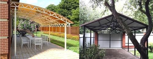 Двухуровневый навес к дому. Из чего лучше сделать навес во дворе или на даче – 5 оптимальных вариантов