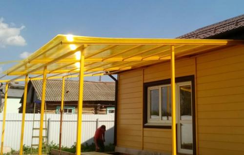 Навесы из поликарбоната во дворе частного дома — секреты мастера самостоятельного изготовления и особенности проектирования! (фото и видео)