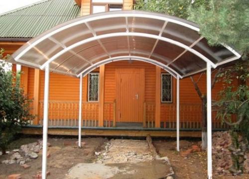 Навес из поликарбоната над крыльцом частного дома. Навесы из поликарбоната — самостоятельное изготовление и особенности проектирования (100 фото)