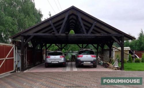 Навес к дому из дерева. Деревянный навес для хранения двух автомобилей своими руками