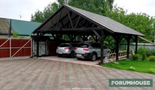 Навес к дому из дерева. Деревянный навес для хранения двух автомобилей своими руками