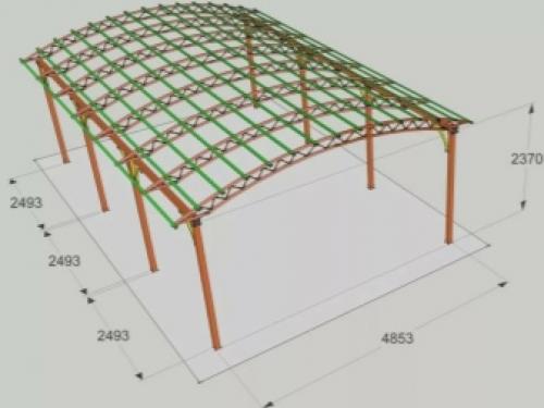 Навес на участке. Проектирование 02