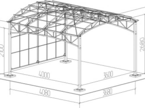 Навес на участке. Проектирование 01