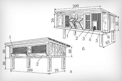 Крольчатник для кроликов. Размеры клетки и составление чертежа