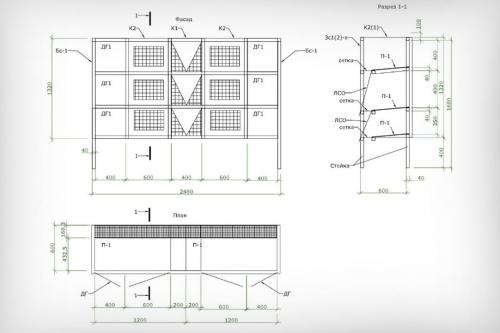 Крольчатник для кроликов. Размеры клетки и составление чертежа