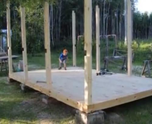 Чертеж беседки 6х4. Сооружение каркаса и заливка крыльца