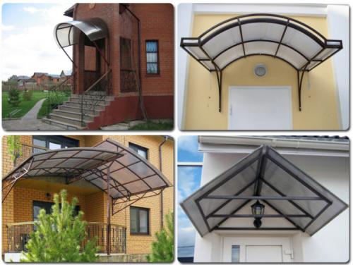 Какие факторы влияют на выбор козырьков над крыльцом. Навес над крыльцом: ассортимент материалов