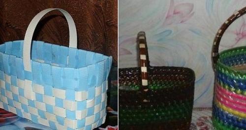 Поделки из полосок пластиковых бутылок. Как смастерить корзину из пластиковых бутылок