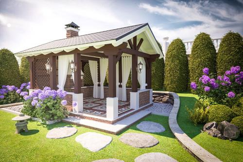 Как украсить беседку из бруса, чтобы она стала украшением двора. Варианты оформления беседки