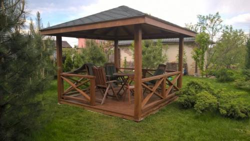 Как можно украсить беседку 3х3 после постройки. Сборка каркаса