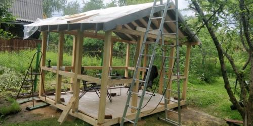 Какие основные этапы строительства беседки 3х4 своими руками. Построил себе беседку 3 на 4 в одиночку, за 2 недели