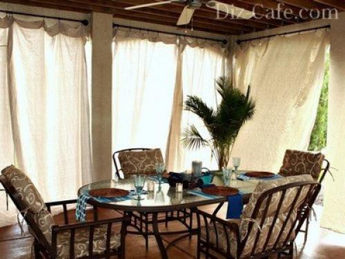 Шторы на террасу от дождя и снега. Тканевые полотна 01 Шторы на террасу от дождя и снега. Тканевые полотна 01