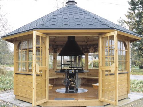 Открытая беседка для дачи из дерева. Выбор плана беседки