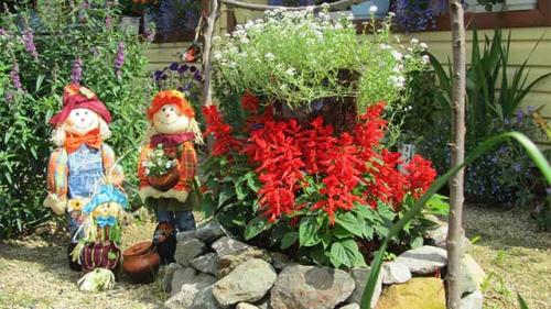 Цветник своими руками. Как сделать бордюр из кирпича или камня 03