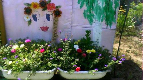 Цветник своими руками. Как сделать бордюр из кирпича или камня 10