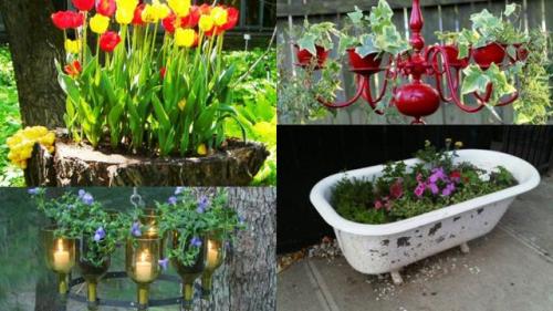 Необычные цветники и клумбы своими руками. Клумба своими руками из подручных материалов